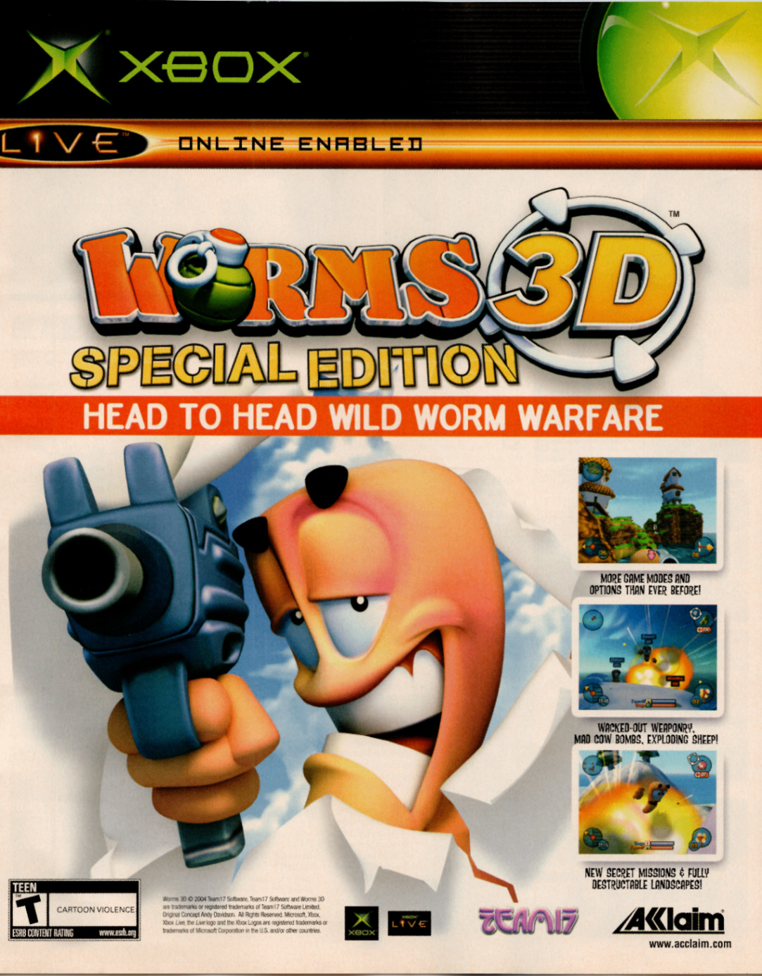Xbox Worms 3D Special Edition 2004 Vintage Original Magazine Ad Print Game