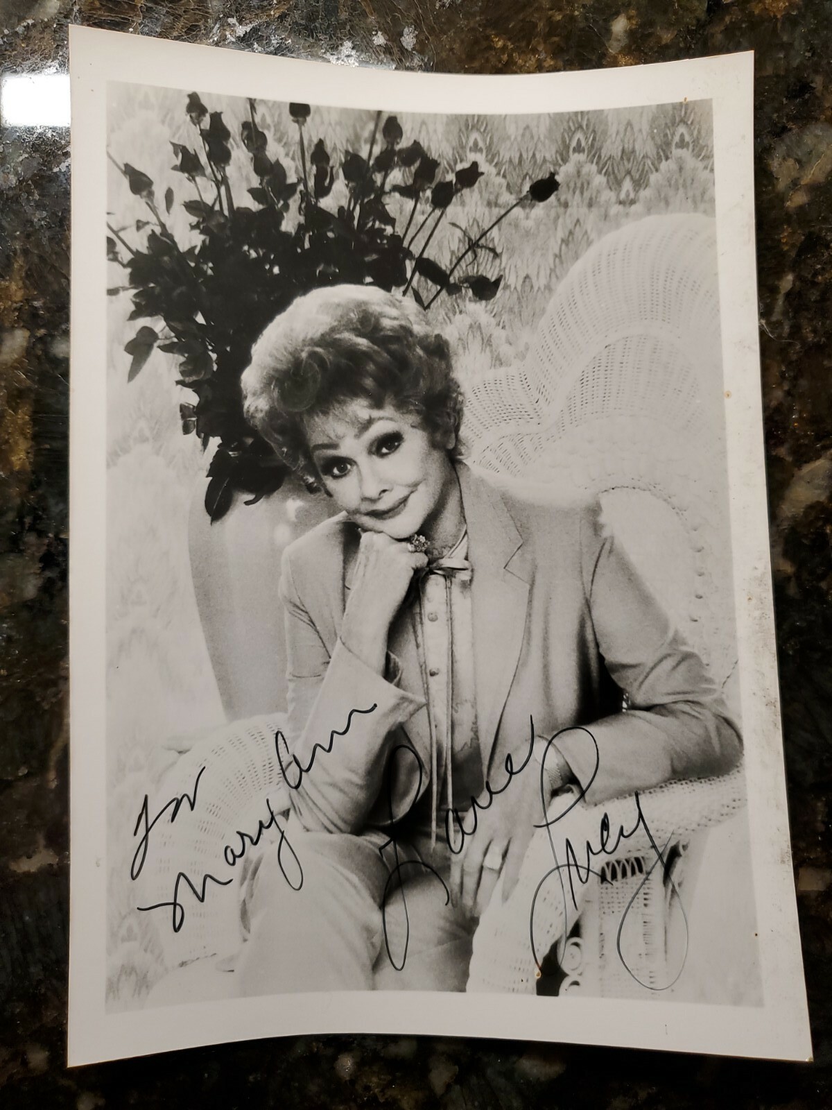 LUCILLE BALL AUTOGRAPHED 5X7 INSCRIBED 