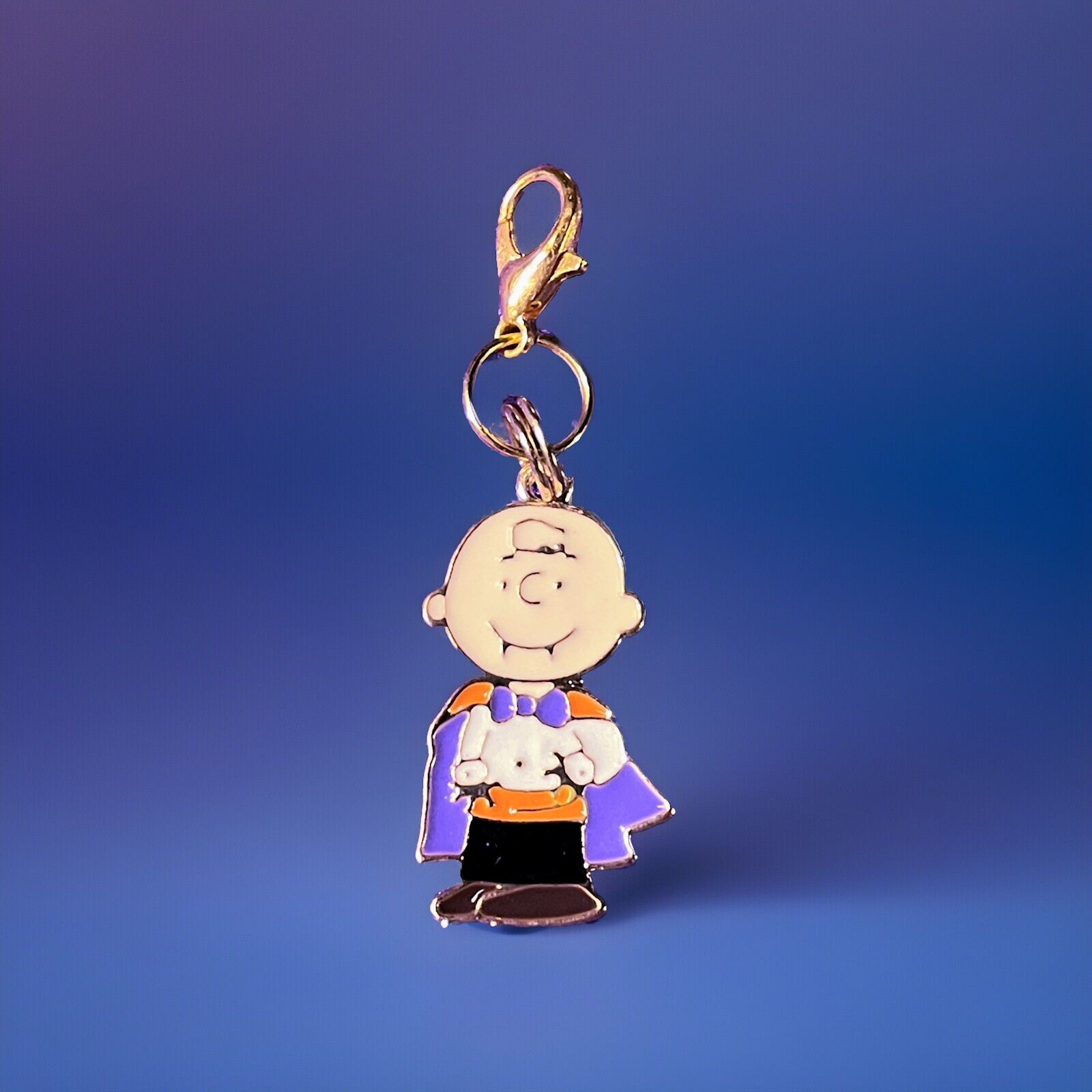 Cute Dracula Vampire Enamel Charm Clip-on - Zipper Pull, Keychain Add-ons