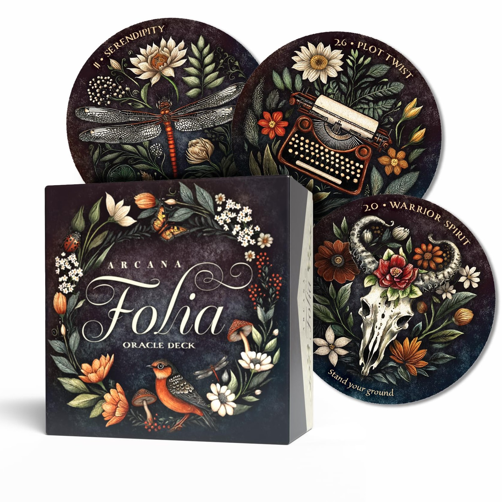 Arcana Folia Oracle Deck, 50-Card Round Nature Divination Set