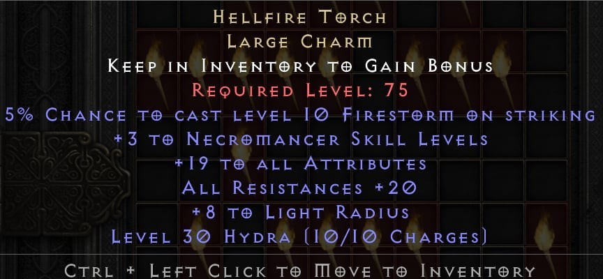 ⭐ Hellfire Torch Necromancer 19/20 PC - Diablo 2 Resurrected D2R SC  NL