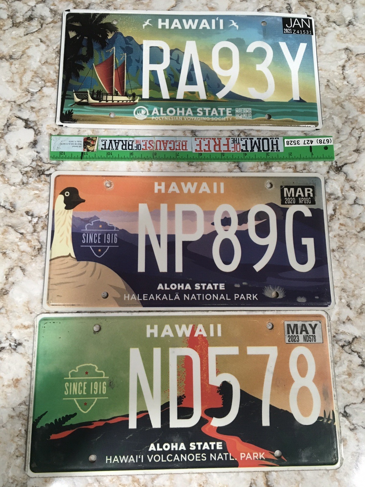 HAWAII NATL. PARK LICENSEPLATES COMPLETE SET OF THE VERY BEST.SHIPS FAST, Safe