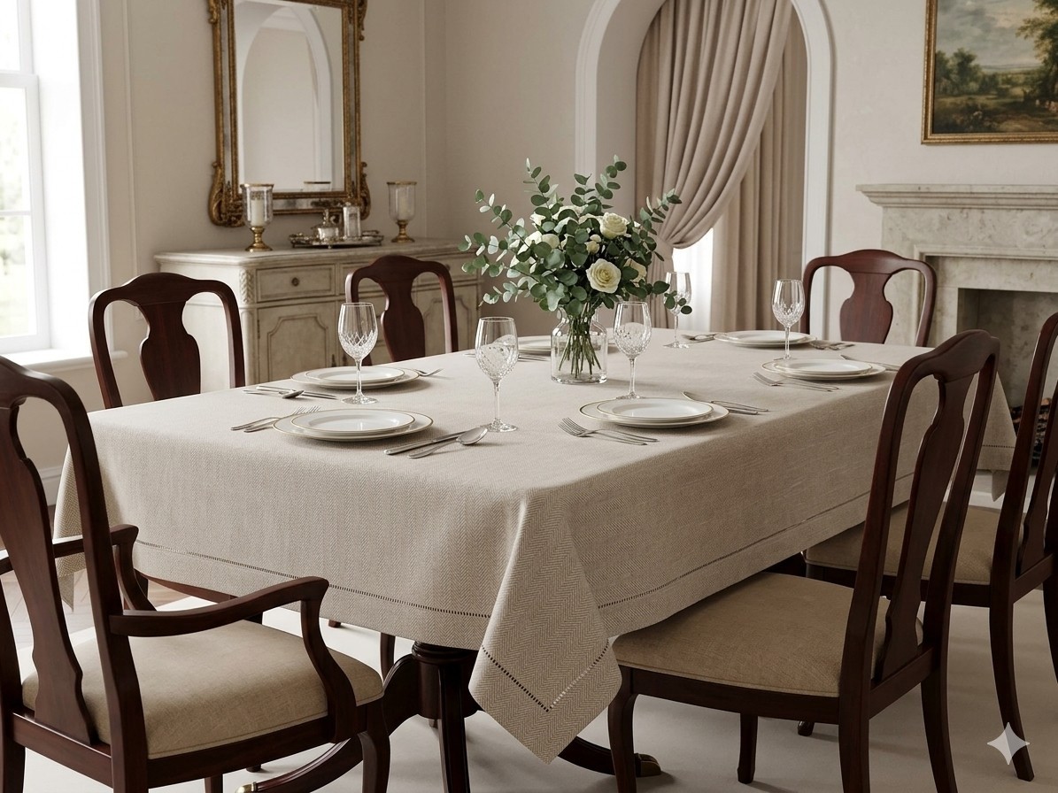 ANICHINI Italy Luxury Linen Tablecloth 106x56