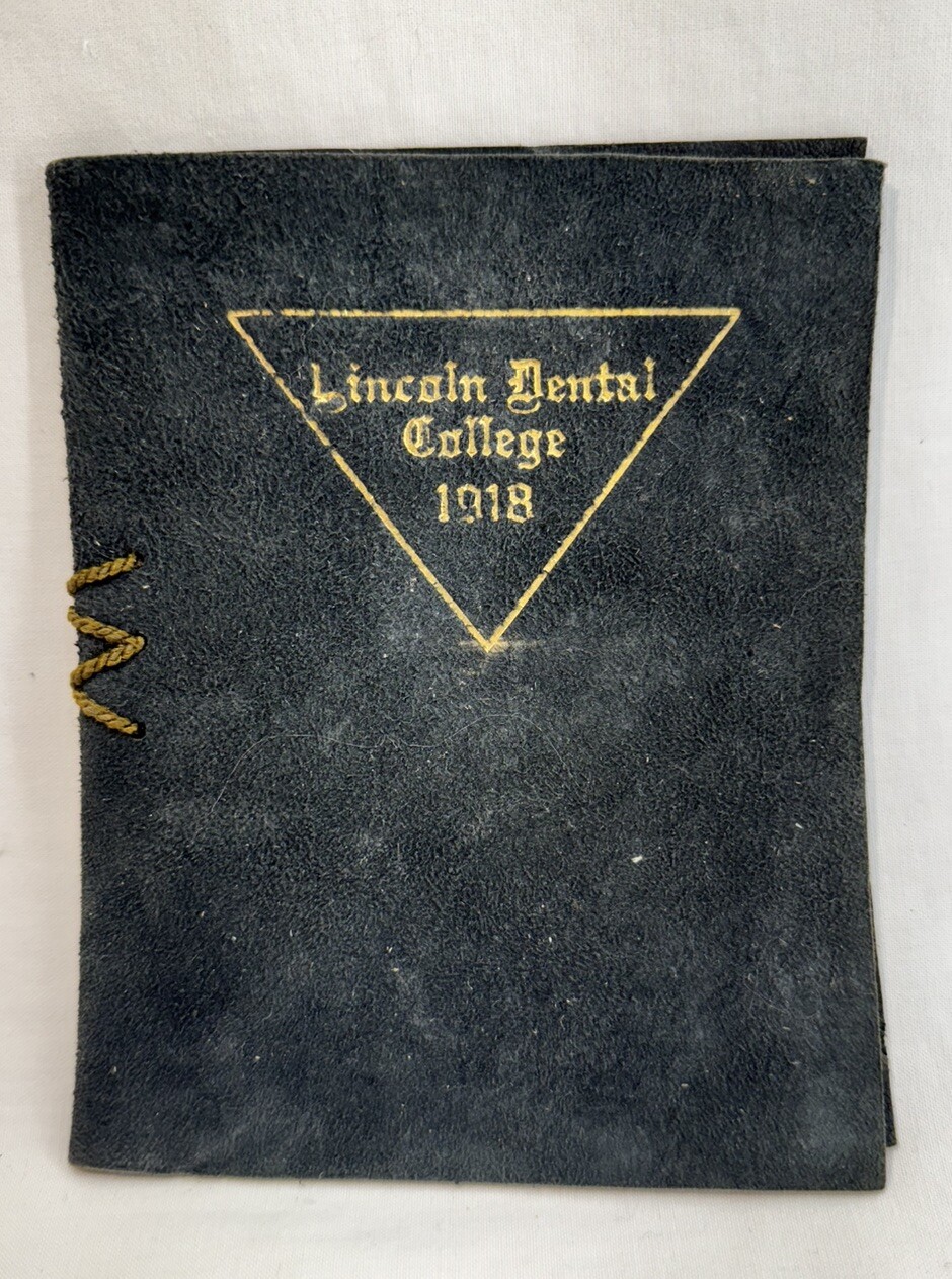 1918 Lincoln Dental College Leather Bound Commencement Graduation NE Dentist