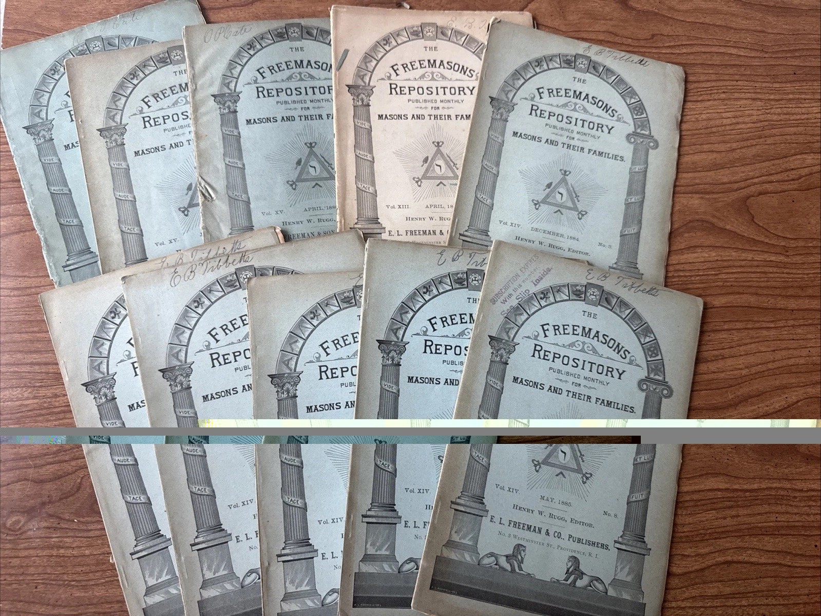 The Freemasons Repository Monthly 1884-1886 Freeman & Son Masonic Lot Of 10 RARE