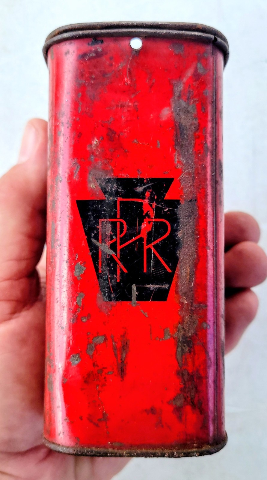 Antique PRR PENNSYLVANIA RAILROAD MARKED TIN FIRST AID Vintage