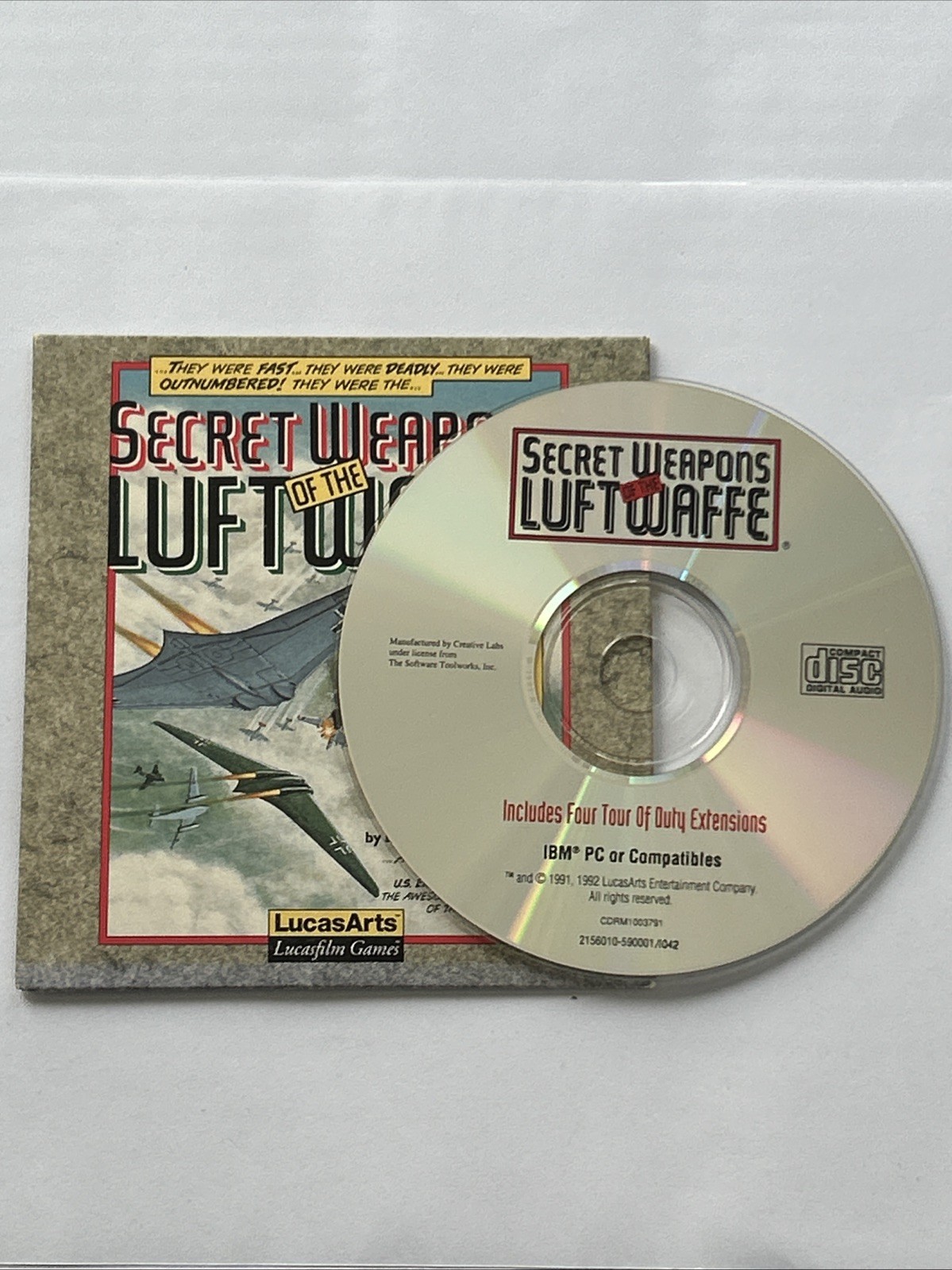 Secret Weapons of the Luftwaffe PC CD-ROM Game 1992 Lucas Film Games LucasArts