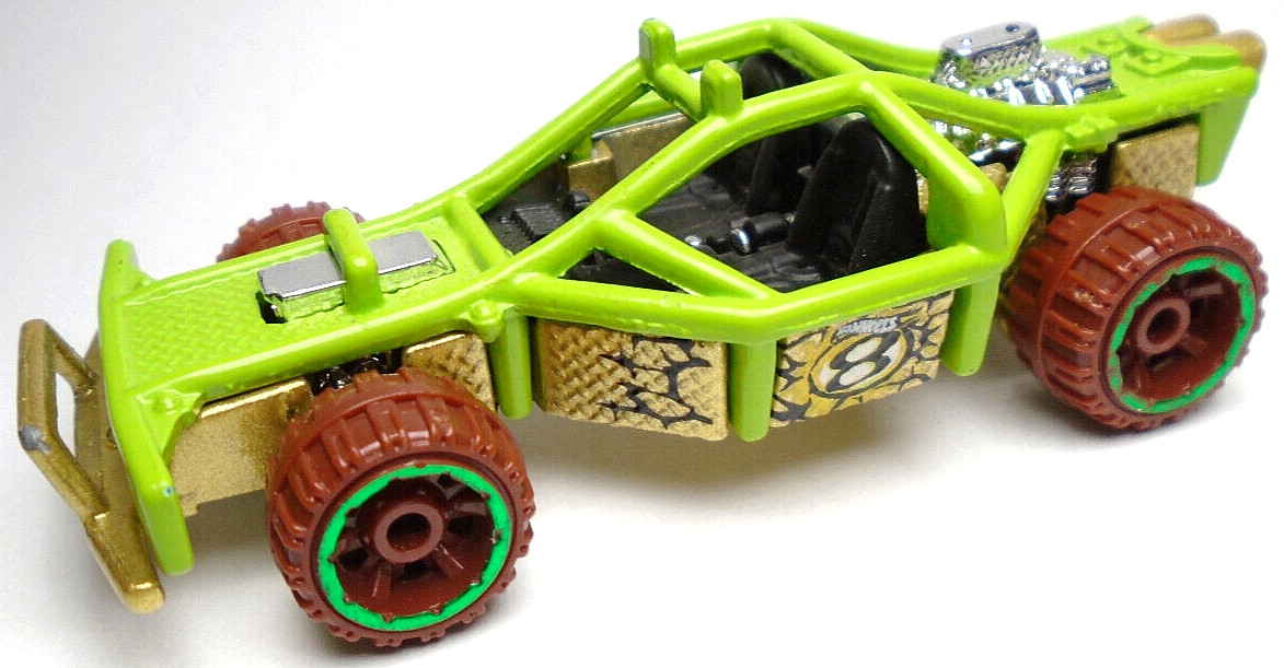2011 HOT WHEELS ROLL CAGE #8 GREEN 1:64 DIECAST 3 1/8