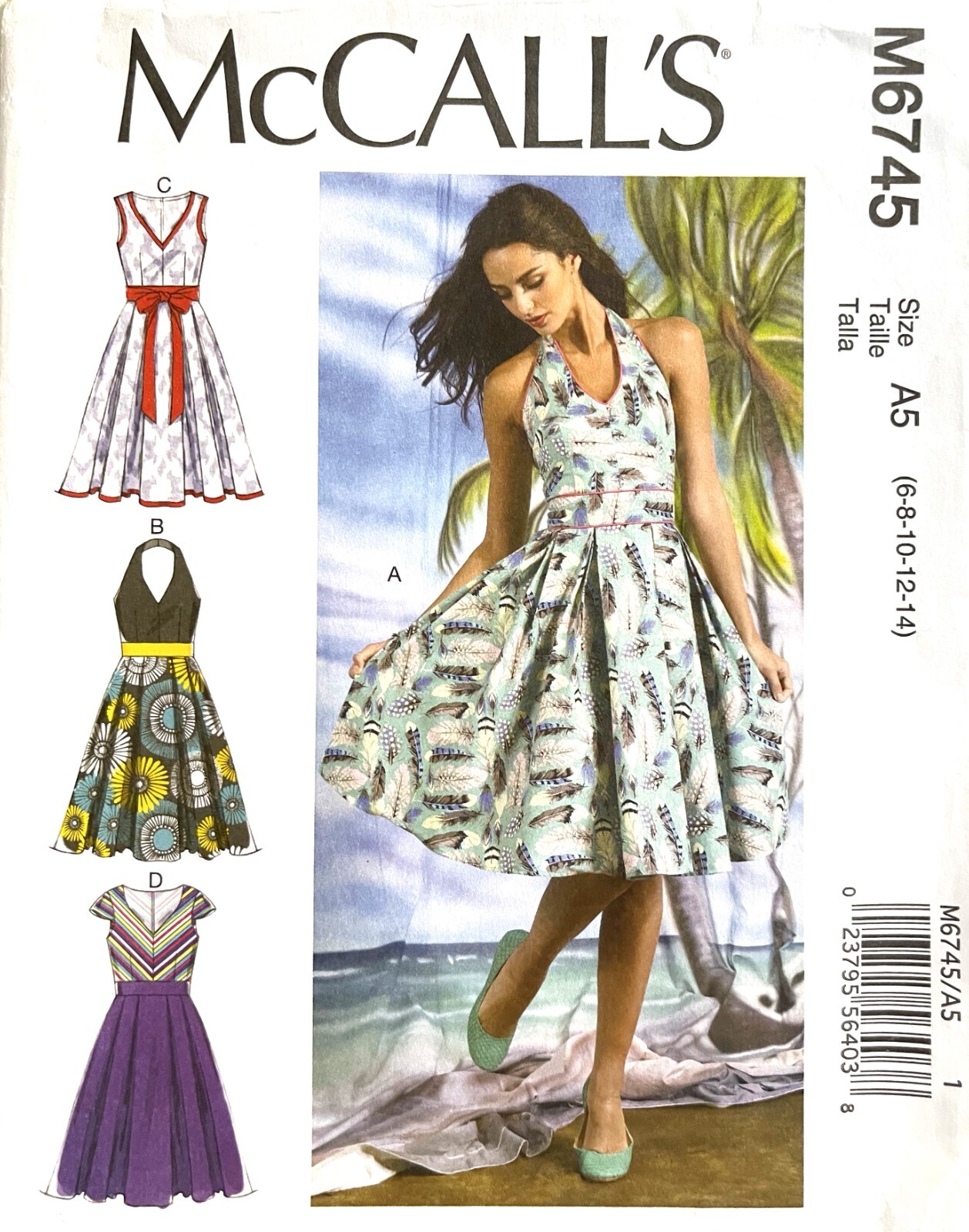 McCall\'s Misses\' Dress Pattern M6745 Size 6-14 UNCUT