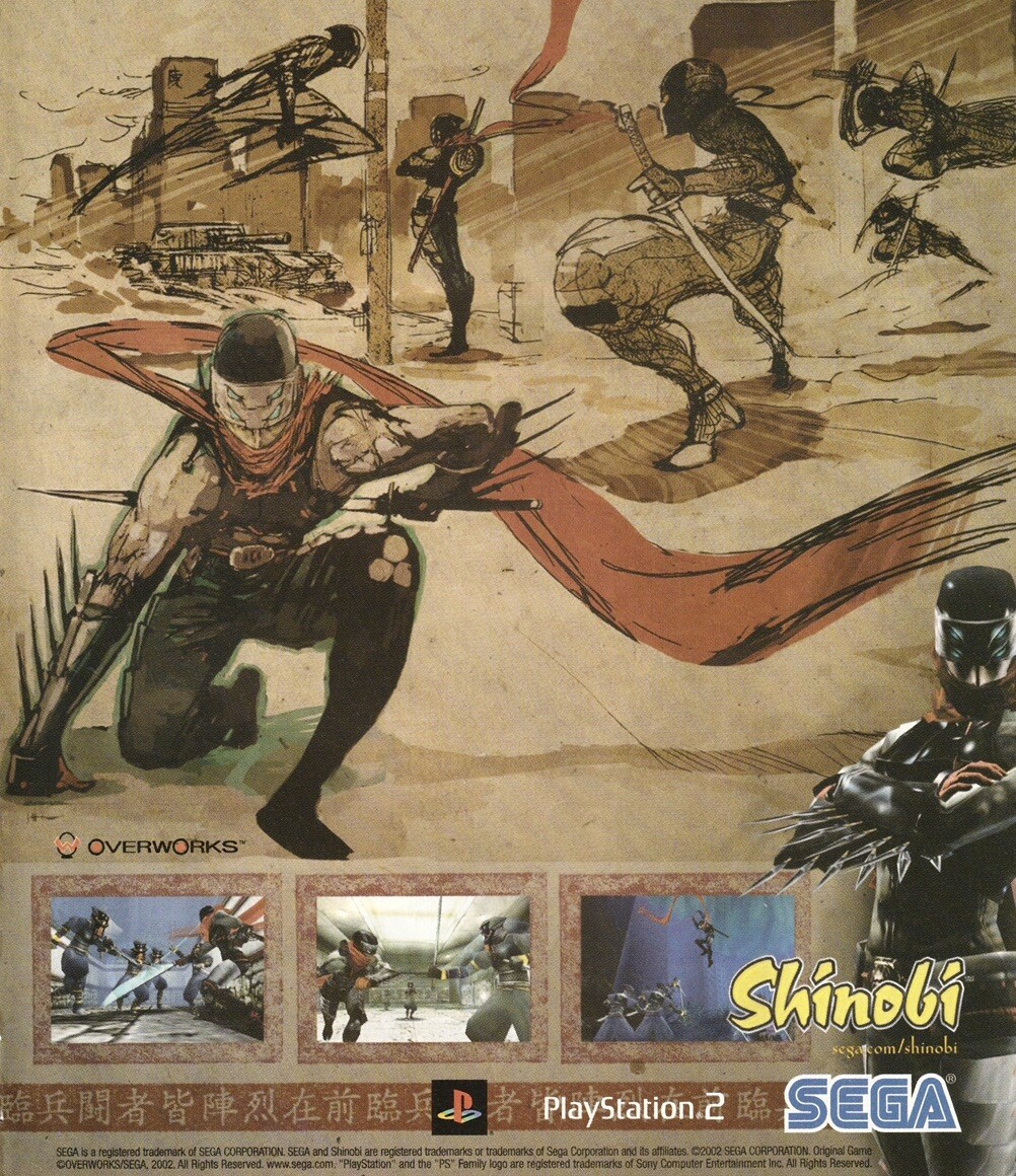 Vintage 2003 Shinobi Original PS2 Sega Print Ad Art 18x28cm COM 03