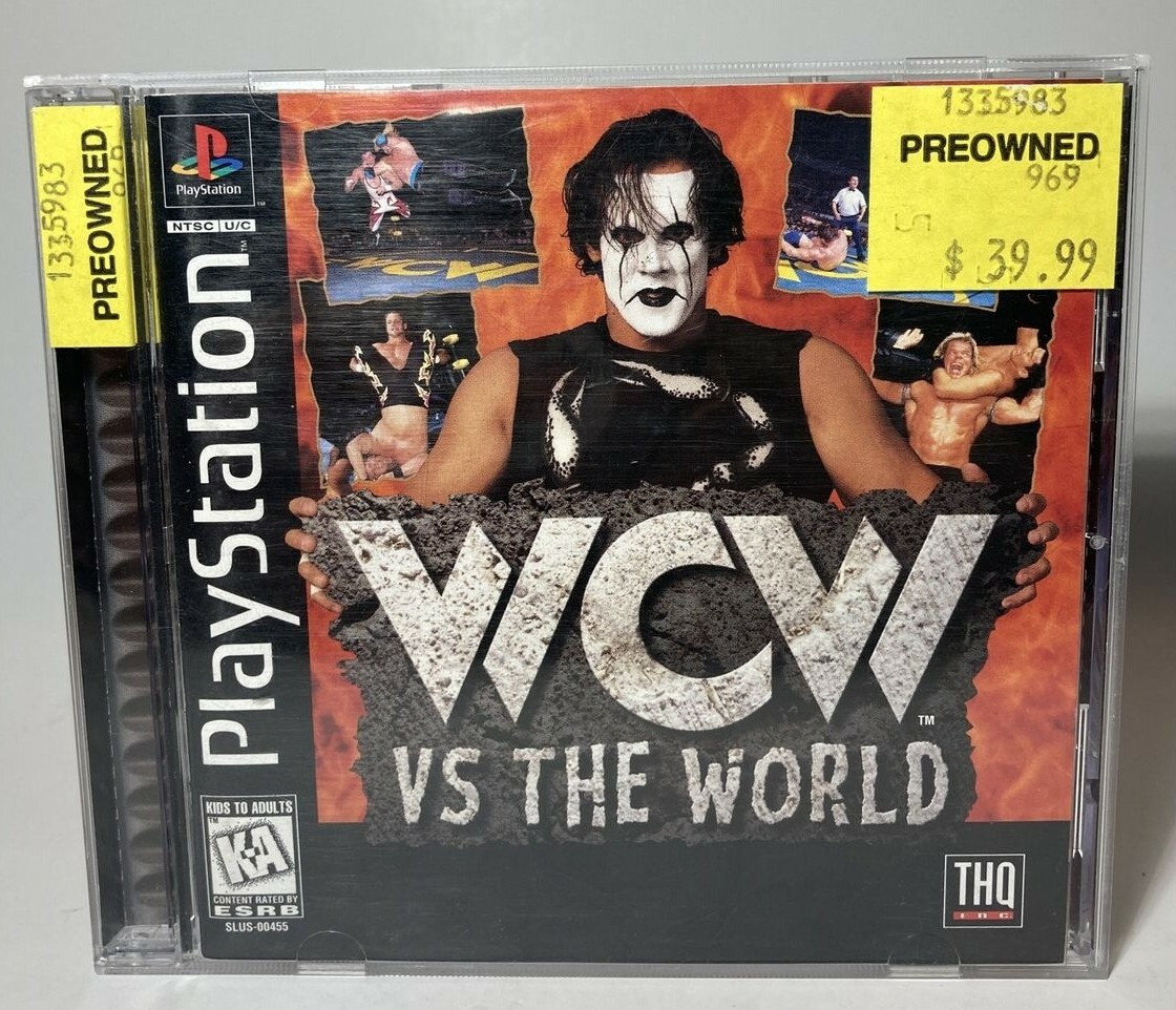 WCW VS THE WORLD STING PS1 PlayStation 1 COMPLETE BLACK LABEL GAME