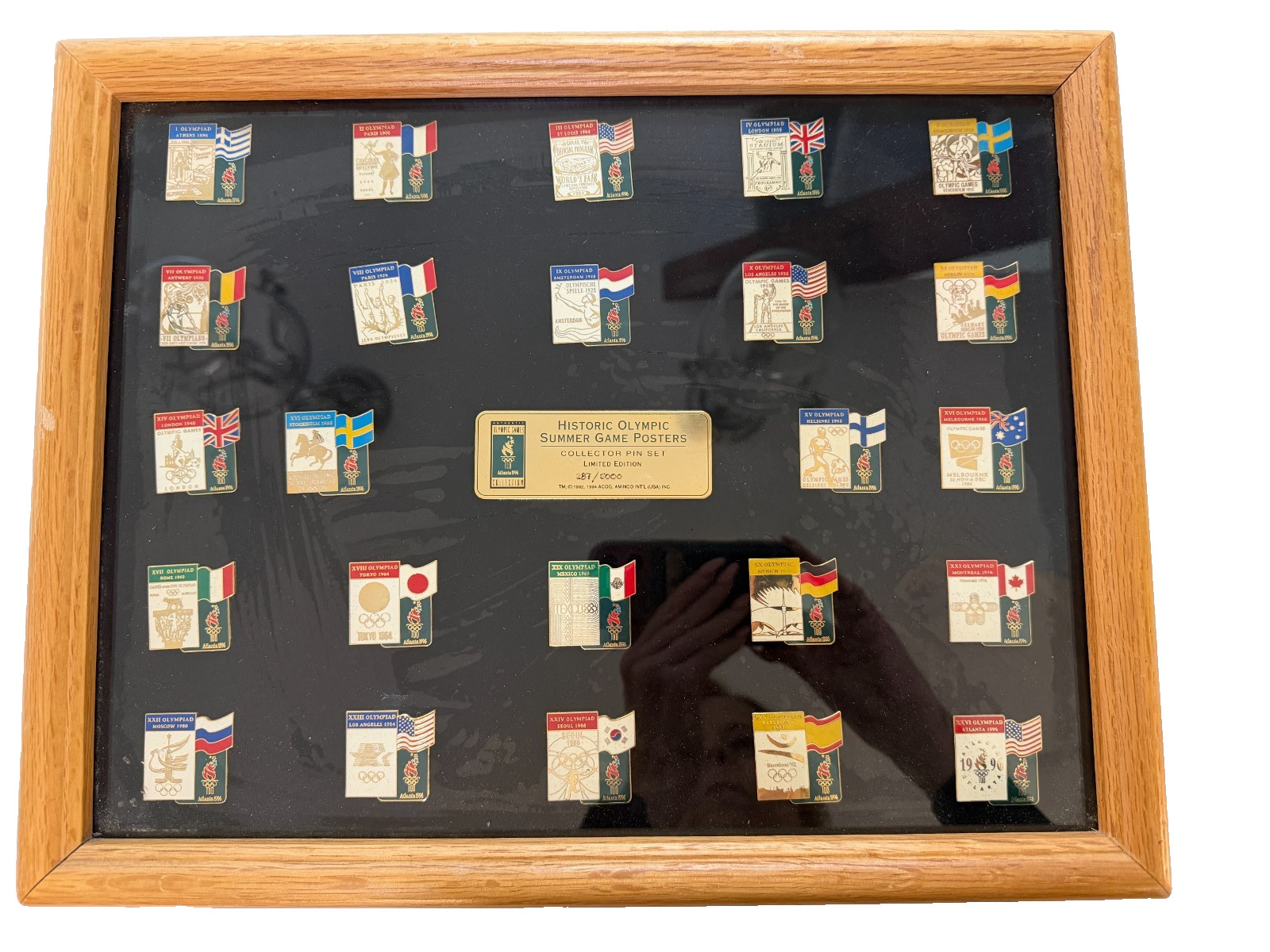 Atlanta 1996 Olympics Historic Summer Games Poster Pin Set Aminco LE 287/5000