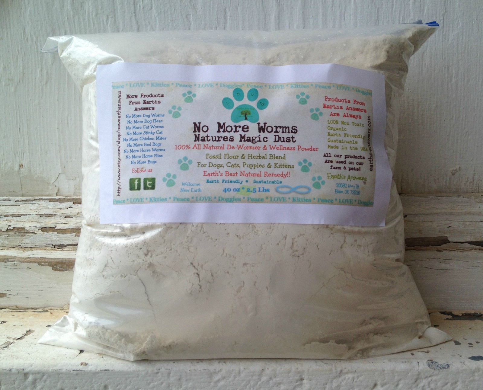 2 LB BULK Dog Wormer Cat Kitten Worm Treatment NATURAL Parasite Control