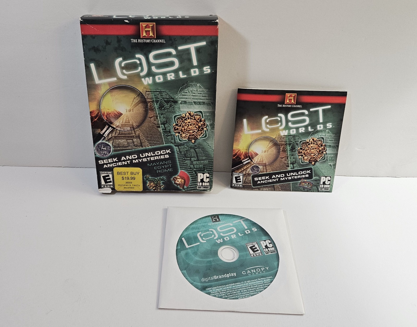 The History Channel Lost Worlds (PC CD-ROM, 2008) Canopy Games Activision Box