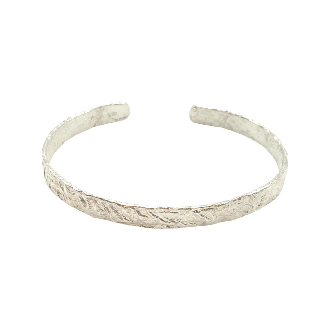 Thin Hammered Cuff Sterling Silver