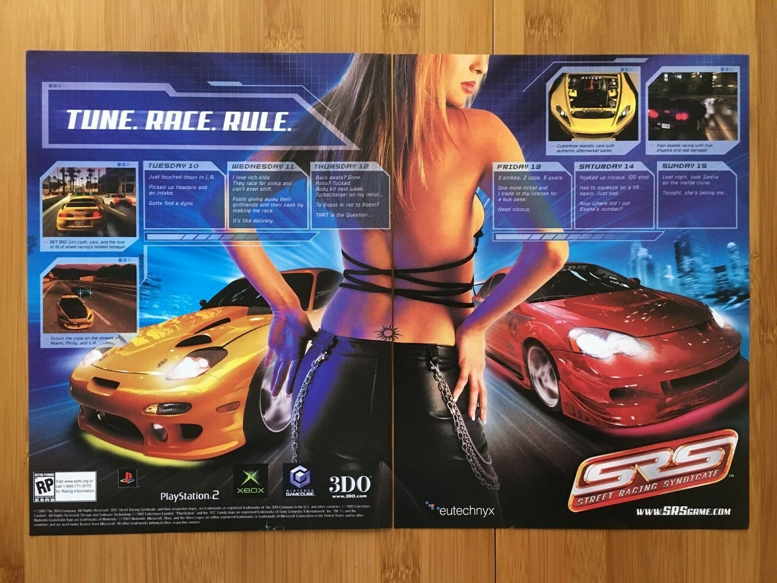 SRS: Street Racing Syndicate PS2 Xbox GC 2004 Print Ad/Poster Official Promo Art
