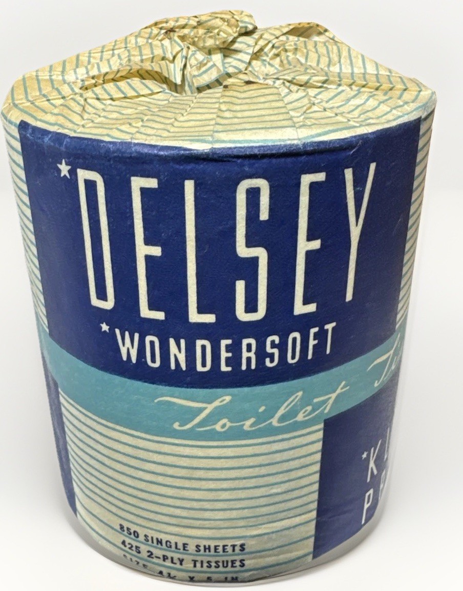 VTG 1940s Delsey Wondersoft Toilet Tissue Roll Kleenex Product Unused Prop NOS