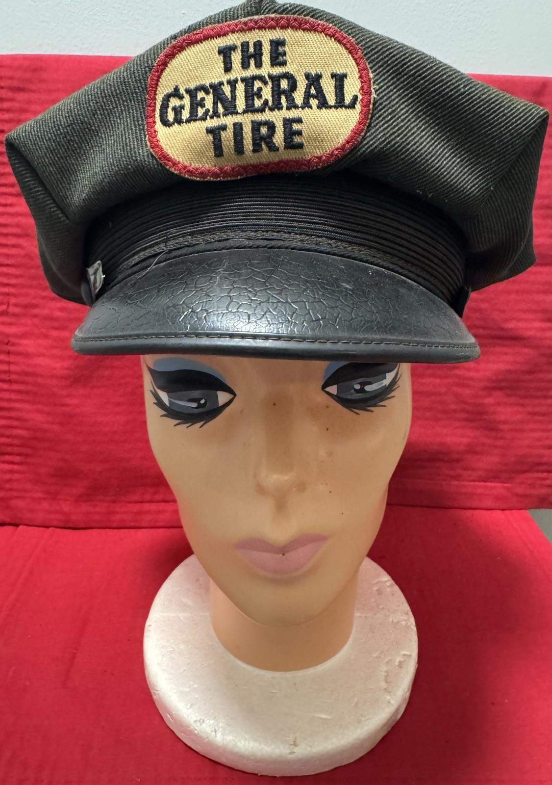 Authentic 1940s GENERAL TIRE Service Station Visor Cap Hat by Lion-Bilt Uniform