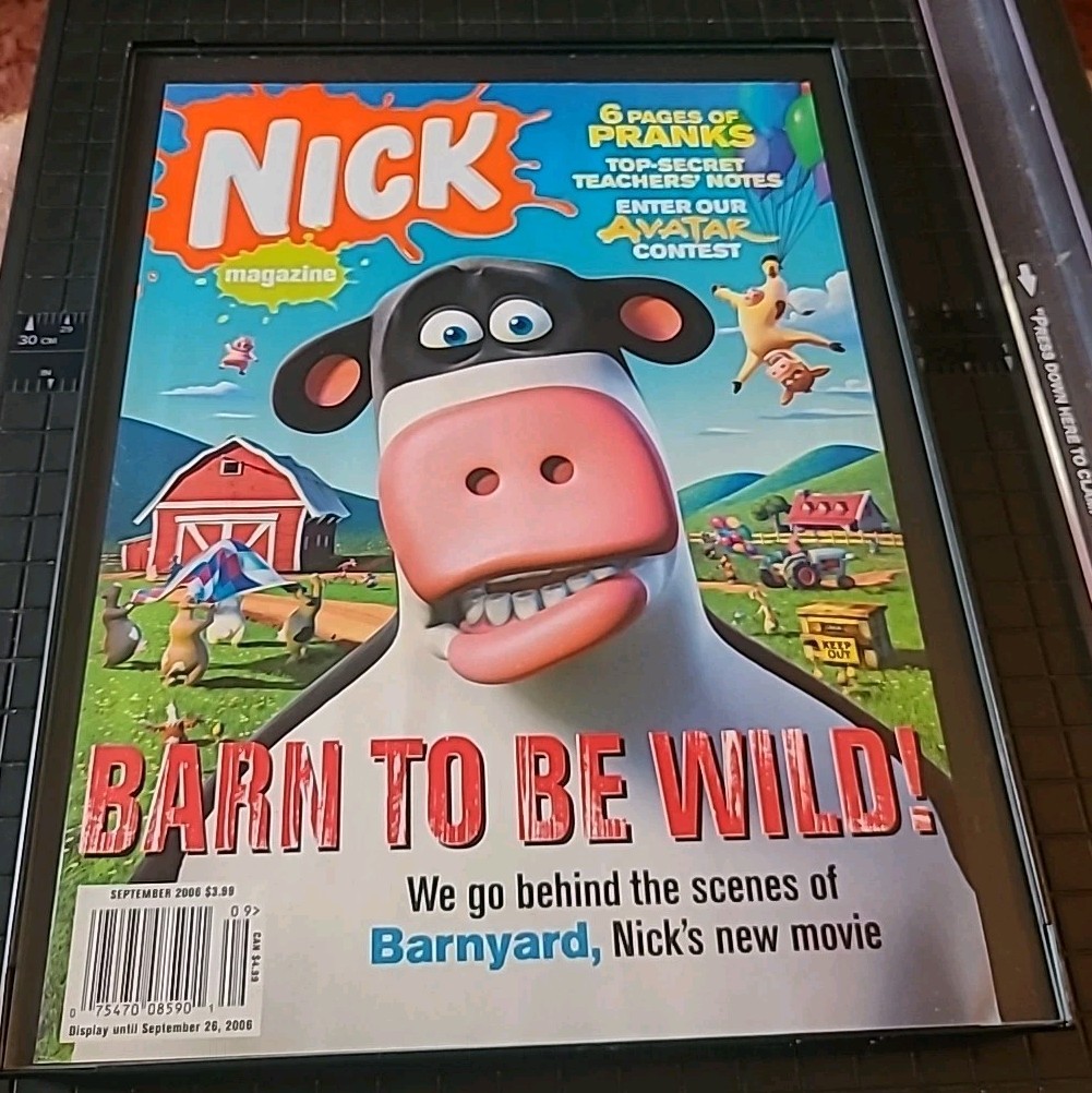 Nickelodeon Magazine Barnyard Cover Only Print Ad 2006 Framed 8.5X11 Vintage 