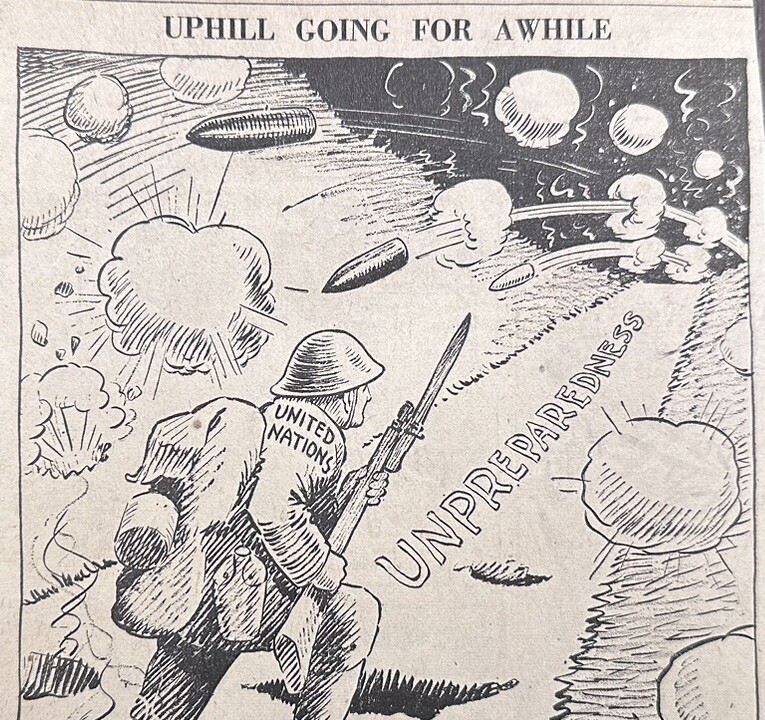 1942 United Nations WWII World War 2 II Cincinnati Newspaper Political Cartoon