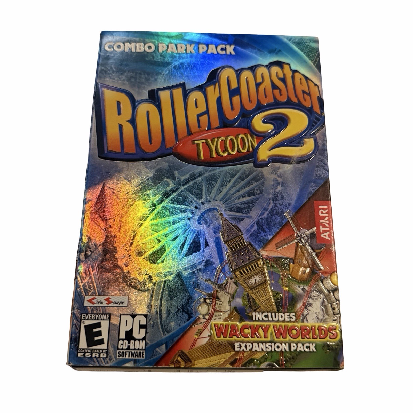 RollerCoaster Tycoon 2 Wacky Worlds Expansion Combo Park Pack PC CD-ROM CIB