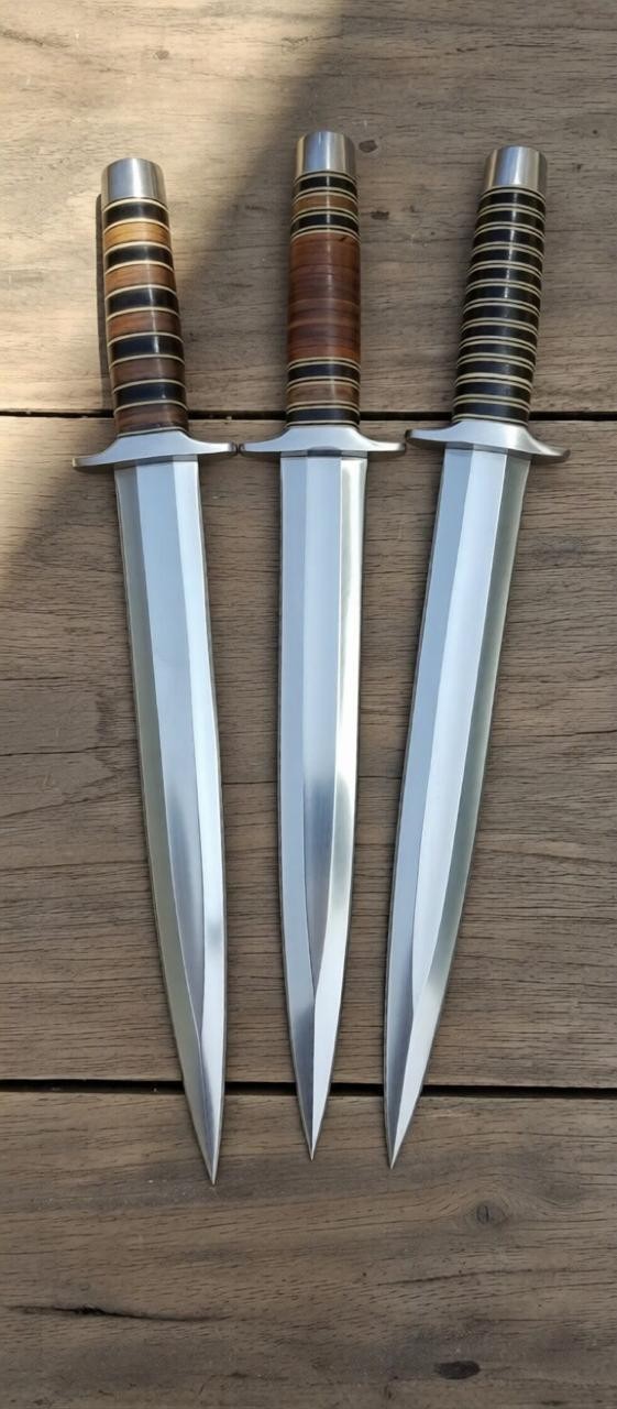CUSTOM HANDMADE D2 TOOL STEEL LOT OF 3PCS-HUNTING TOOTHPICK DAGGER D2 DAGGER
