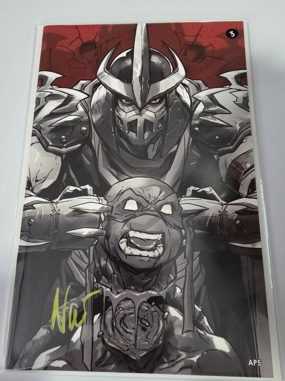 Eddie Nunez AP5 Crush Em Shredder TMNT  Color Splash sketchbook SIGNED w/ COA