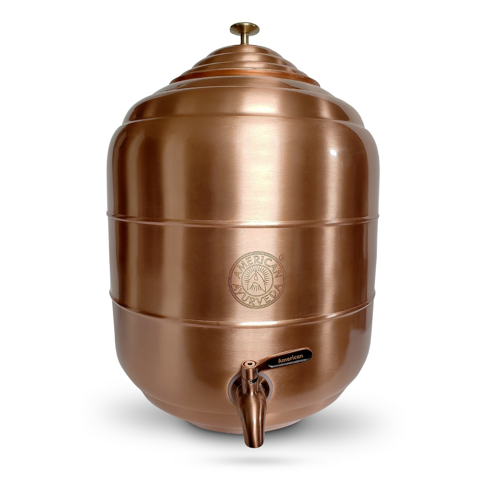 5 Gallon Countertop Pure Copper Water Dispenser Pot SS Faucet American Ayurveda