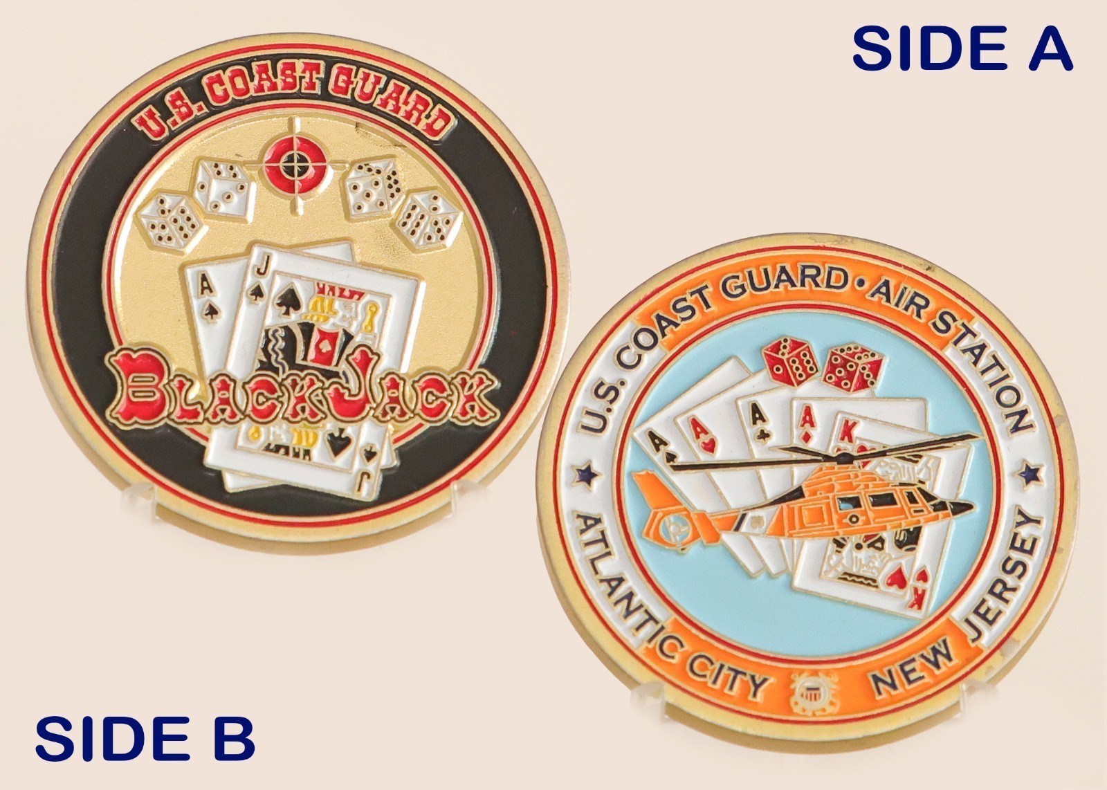 USCG Air Station Atlantic City Blackjack Challenge Coin 1#4