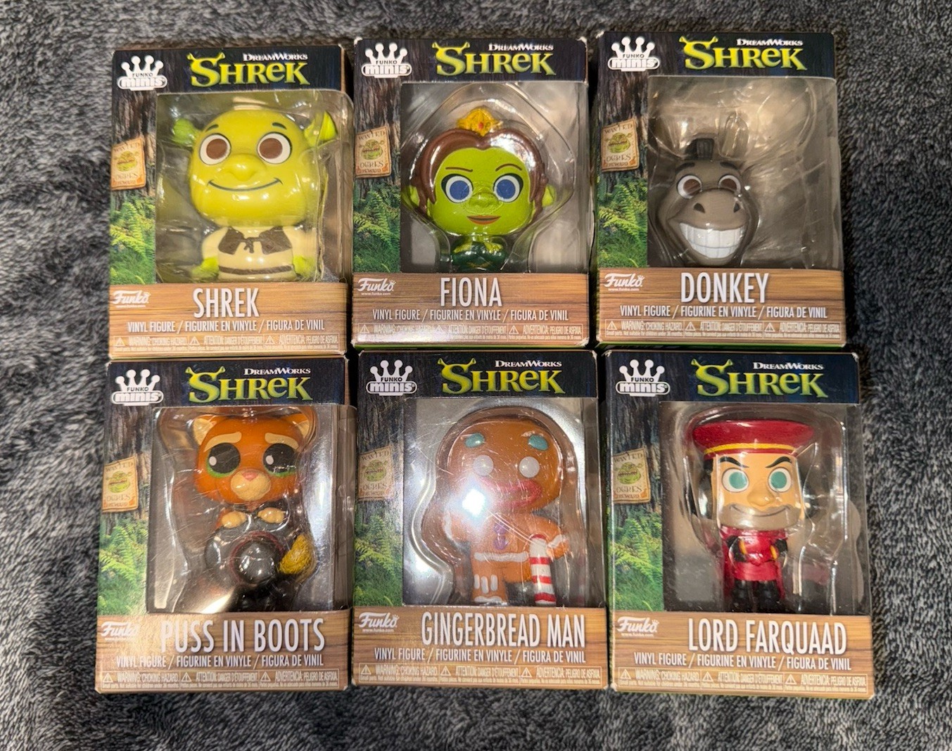 Funko Minis DreamWorks Shrek Complete Set 6 Shrek Fiona Donkey Puss Gingy Lord