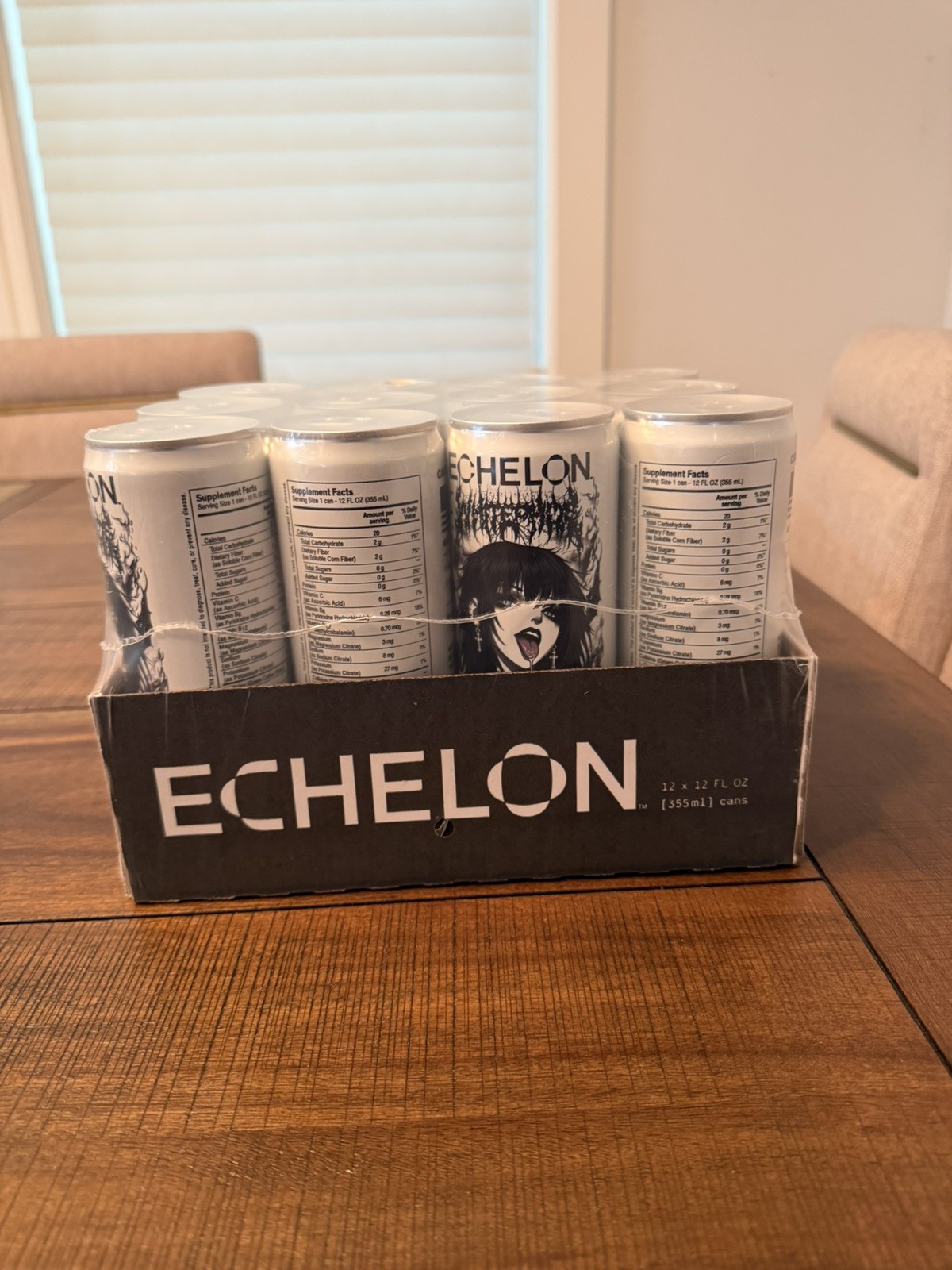ECHELON Energy Drink White Phosphor Goth Girl Spit 12pk 12oz Cans
