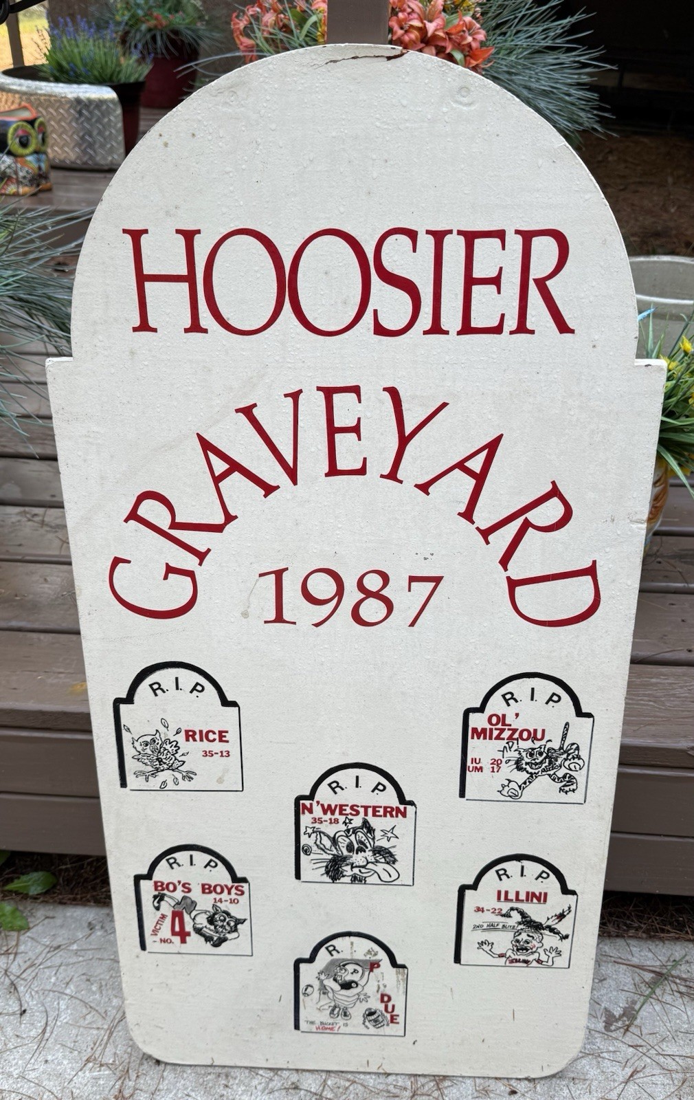 VINTAGE UNIVERSITY OF INDIANA 1987 BASKETBALL CHAMPIONS SIGN HUGE MUST SEE