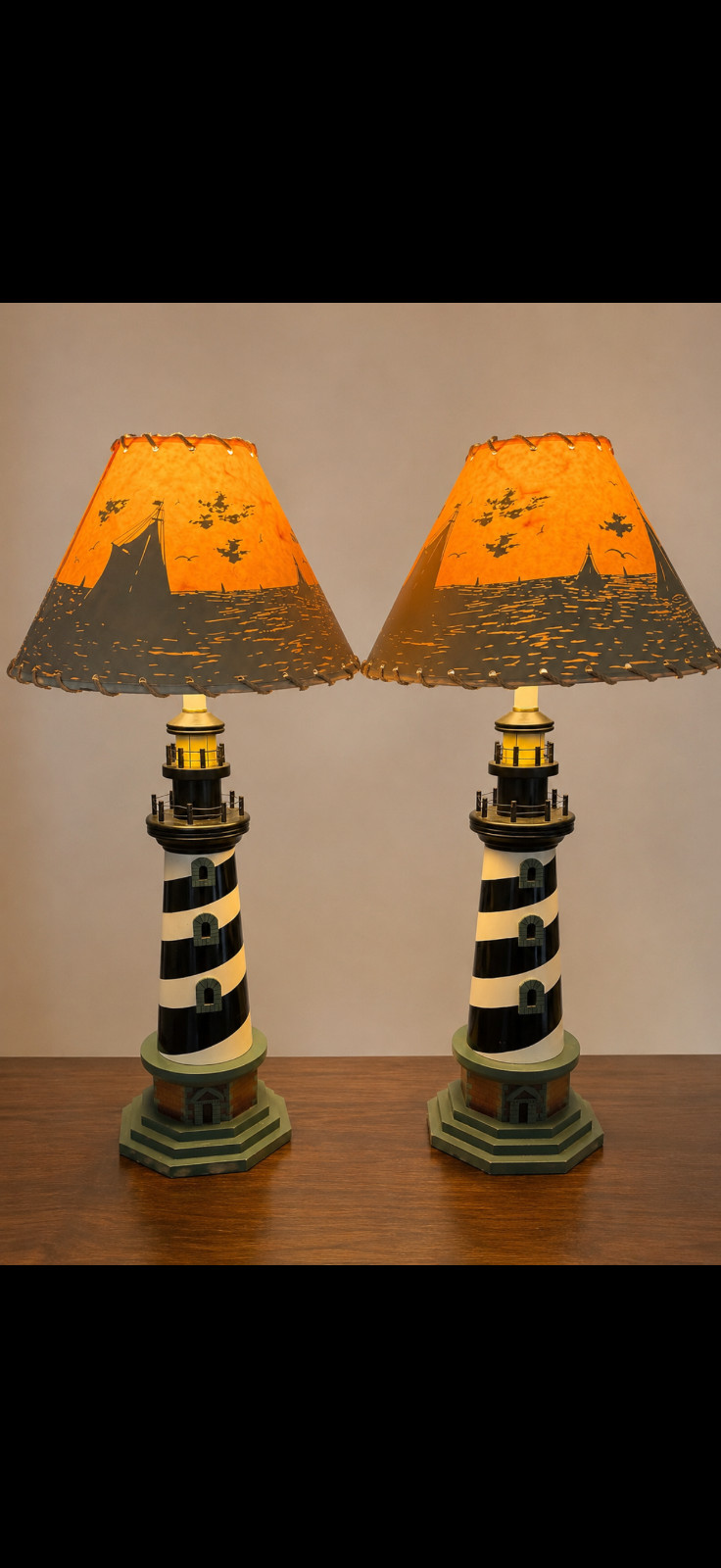 two beautiful nautical table lamps