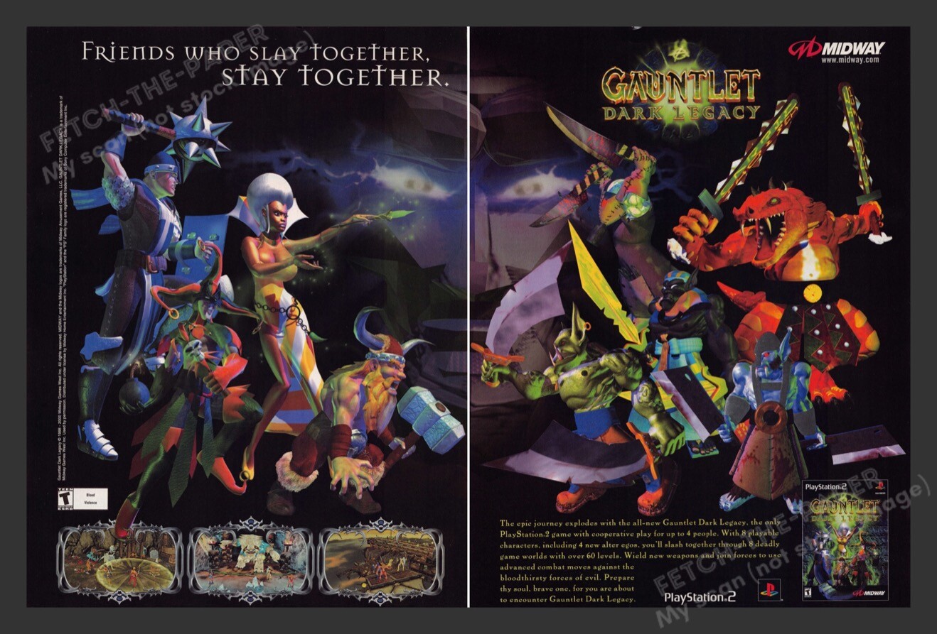 2001 Gauntlet: Dark Legacy Video Game Print Advertisement (2 pgs)