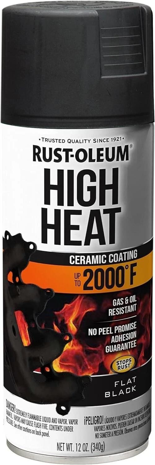 High Heat Flat Black Automotive Spray Paint Oil Resistant Exhaust Engine Enamel