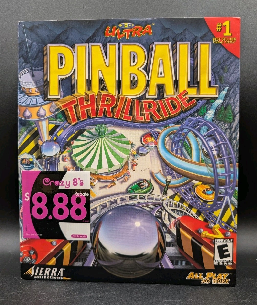3-D Ultra Pinball: Thrillride (Windows/Mac, 2000), New Sealed In Big Box