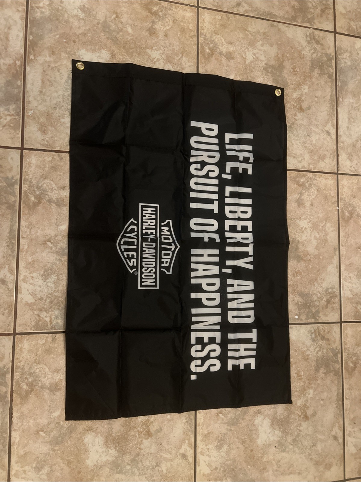 Harley-Davidson Life Liberty and the Pursuit of Happiness Flag 3x5 Ft