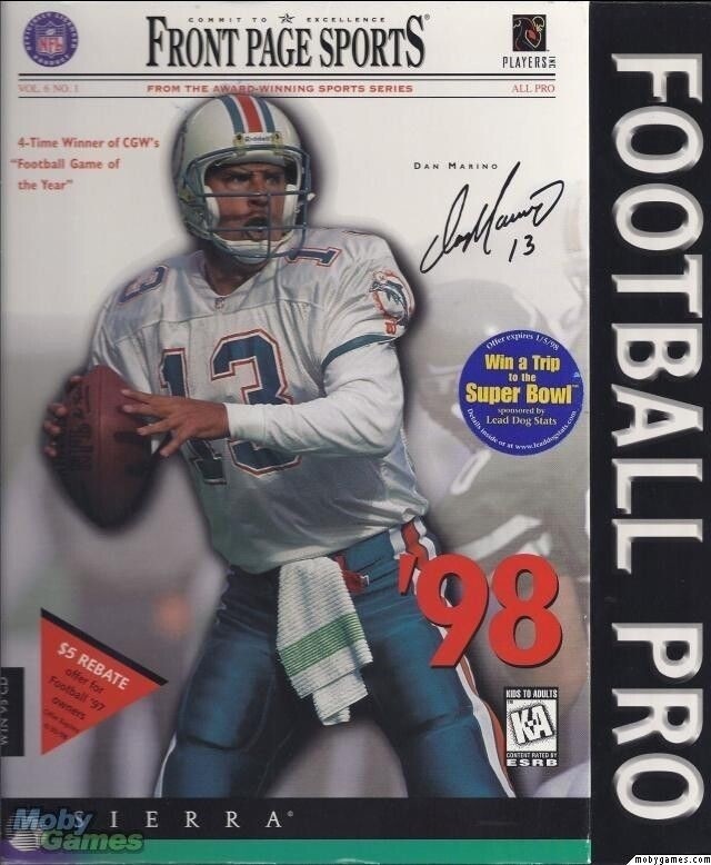 FRONT PAGE SPORTS FOOTBALL PRO '98 +1Clk Windows 11 10 8 7 Vista XP Install