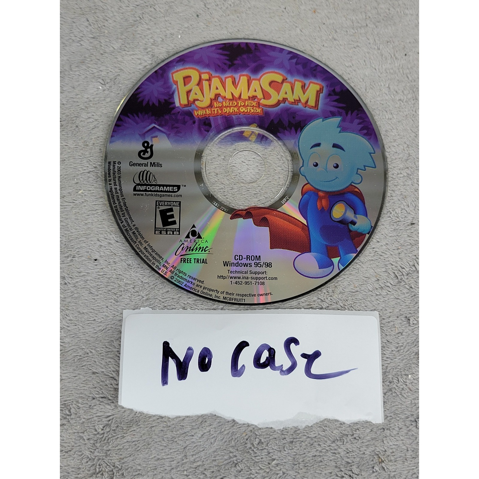 Pajama Sam No Need to Hide When It's Dark Outside PC 2003 General Mills Promo