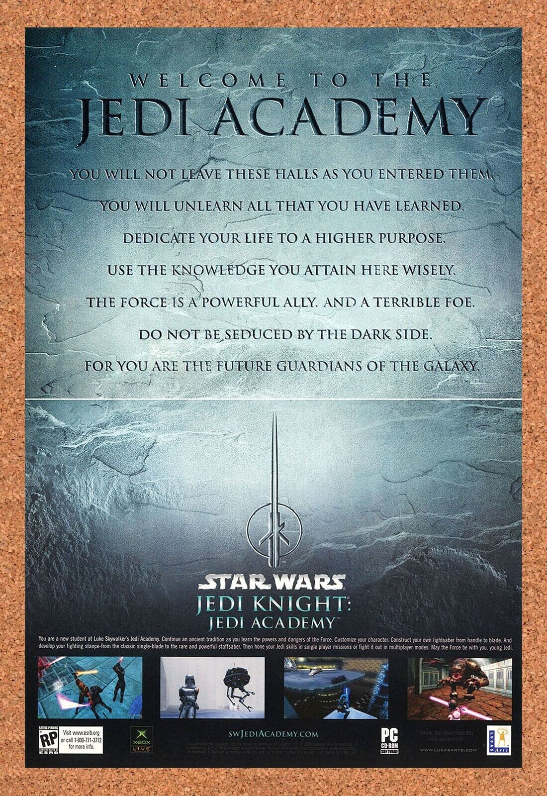 Star Wars Jedi Knights Academy Xbox Original 2004 Ad - Video Game Promo