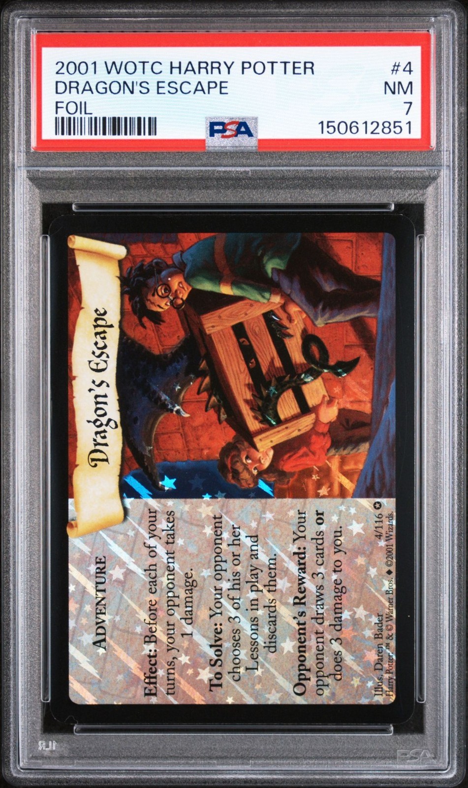 2001 Harry Potter # 4 Dragon\'s Escape PSA 7 Near Mint Pokemon