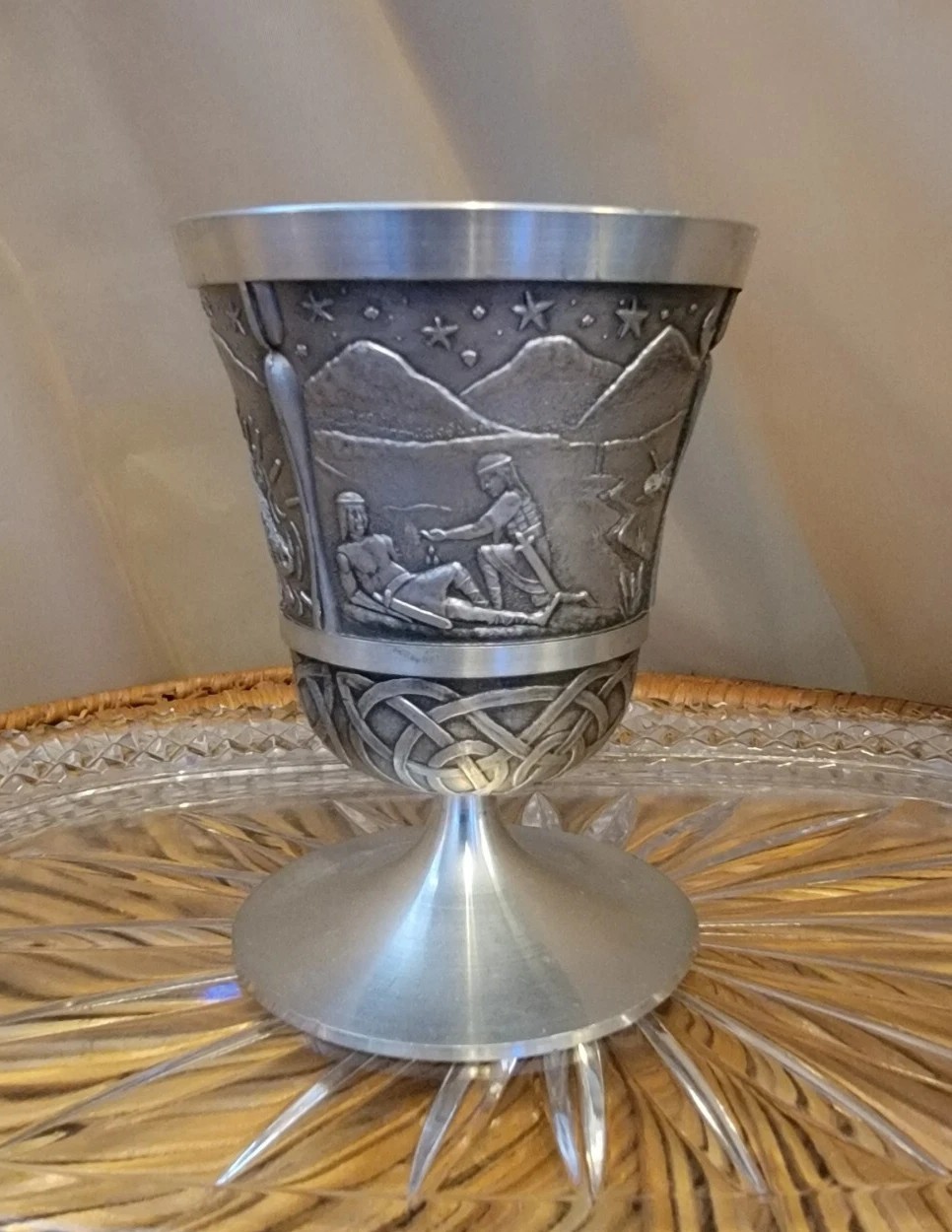 Mullingar Pewter King Lugh Celtic Wine Tumbler Goblet Cup Fine Pewter - Ireland