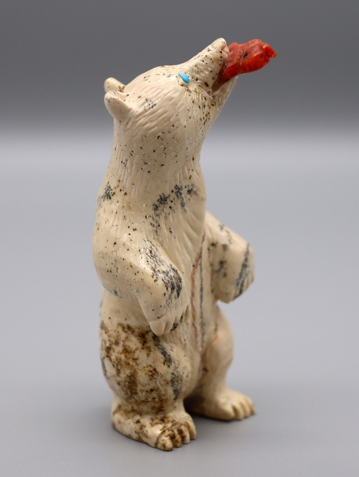 Dan Quam (d) Fishrock Serpentine Zuni Bear w/Fish Fetish