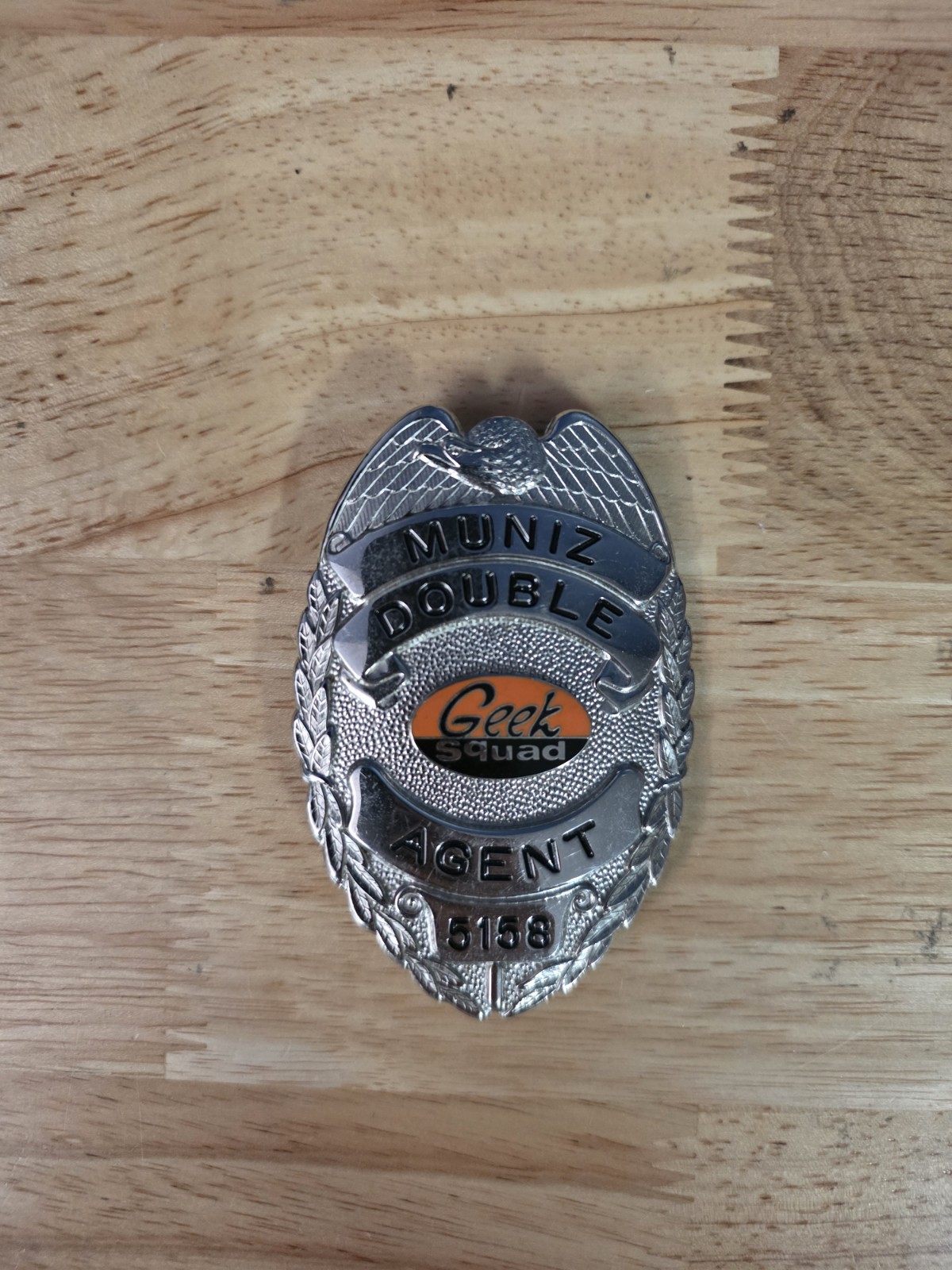 Genuine Geek Squad Badge Vintage Muniz Double Agent Rare