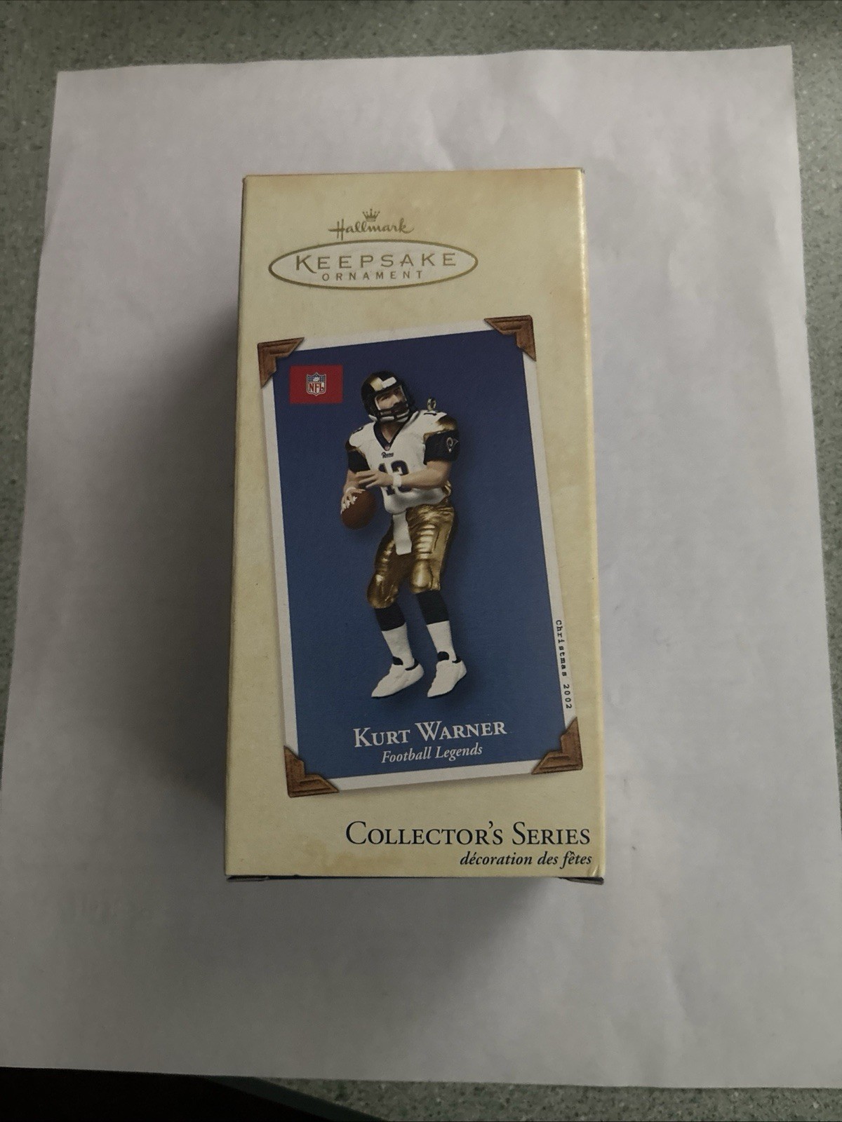 2002 Kurt Warner Hallmark NFL Keepsake Christmas Ornament NEW IN BOX