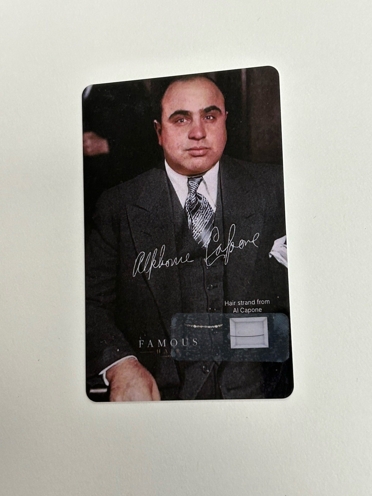 Al Capone Hair Strand Lock Relic Mafia Chicago Gangster Gang DNA Card