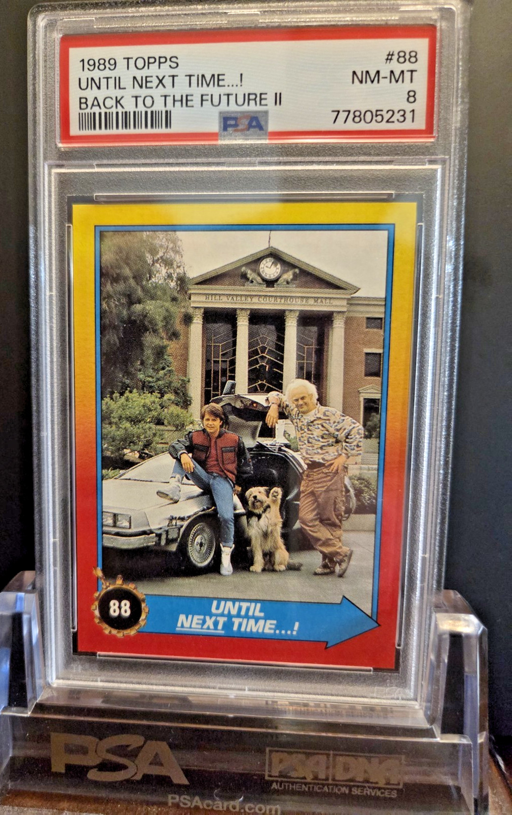 1989 Topps Back to the Future Until Next Time Marty Doc PSA 8 NM/MT #88 Iconic
