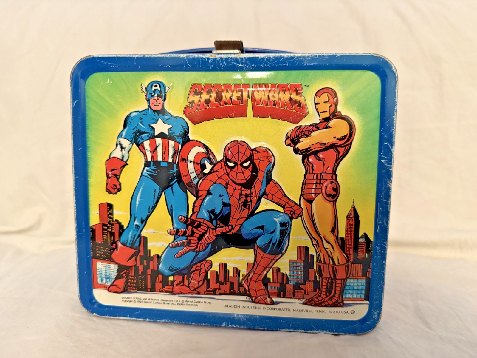 Vintage Marvel Secret Wars 1984 Aladdin Metal Lunchbox - No Thermos