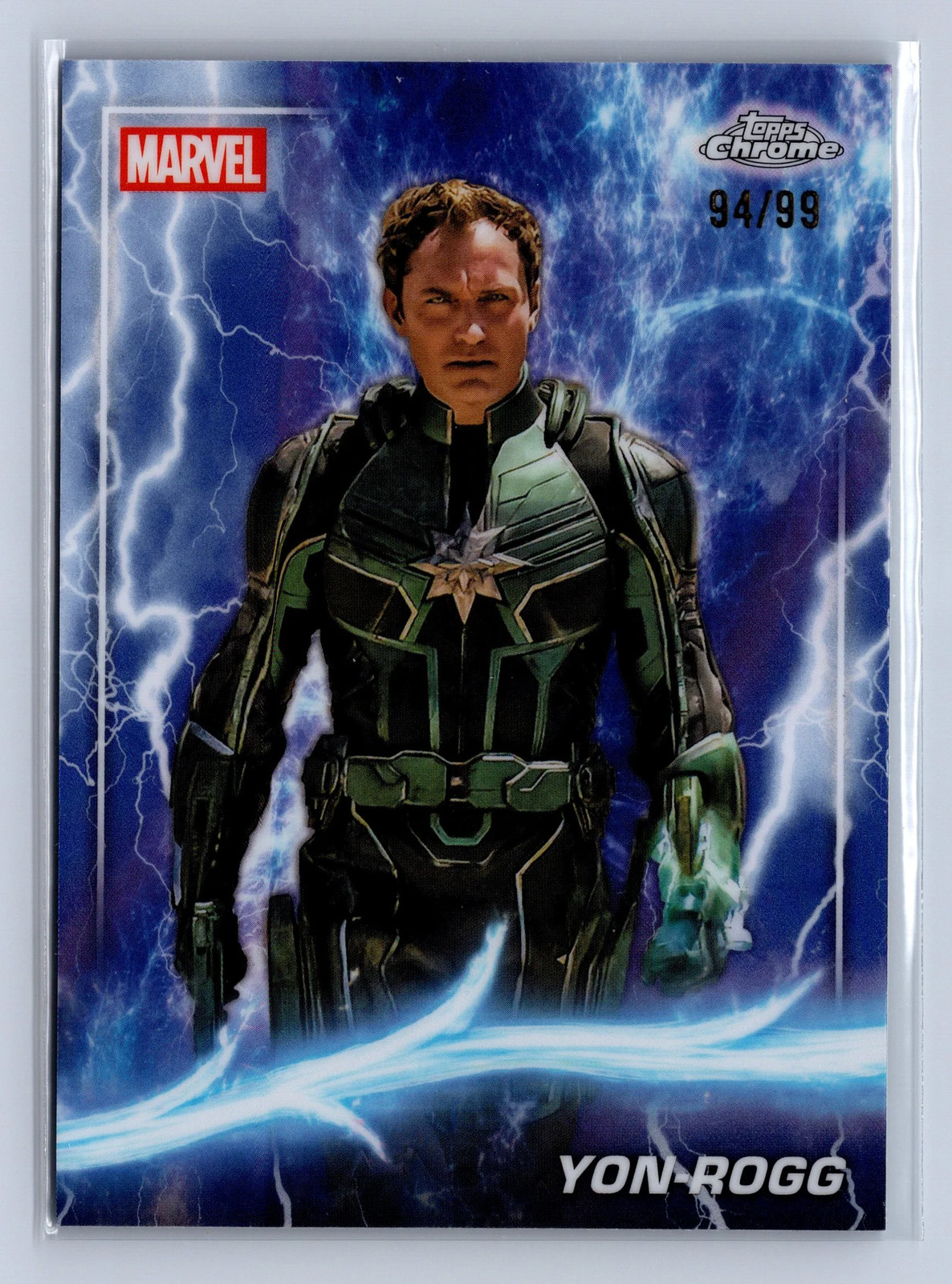 2025 Topps Chrome Marvel Marvel Studios Yon-Rogg /99 Thor Lightning Refractor 97