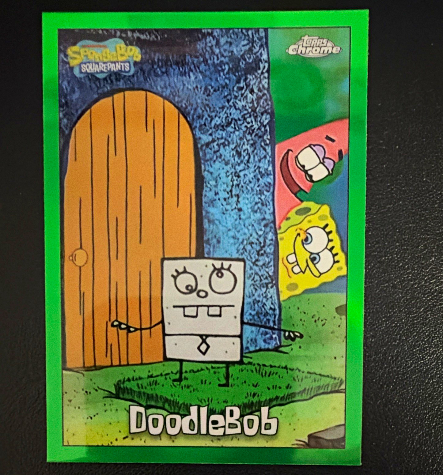 Topps 2025 Topps Chrome SpongeBob SquarePants #2 DoodleBob Green Refractor